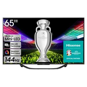 Hisense TV 65U7KQ - Mini-LED Smart TV de 65 Pulgadas Televisor, Quantum Dot Colour, Modo Juego de 144Hz