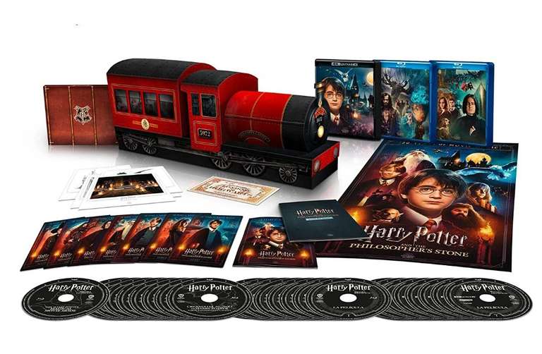Harry Potter Hogwarts Express (Edición Especial Coleccionista) (25 Discos) 4k UHD + Blu-ray [Blu-ray] + Tren + libro + postales...