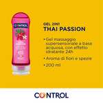 2x Control Gel Thai Passion 2 en 1 - Gel de Masaje Corporal con Aroma a Especias Florales - 2x 200 ml [5'59€/ud]