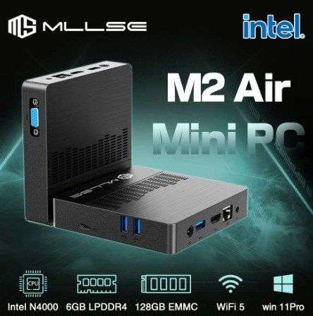 MLLSE-Mini PC M2 Air, Intel Gemini Lake N4000
