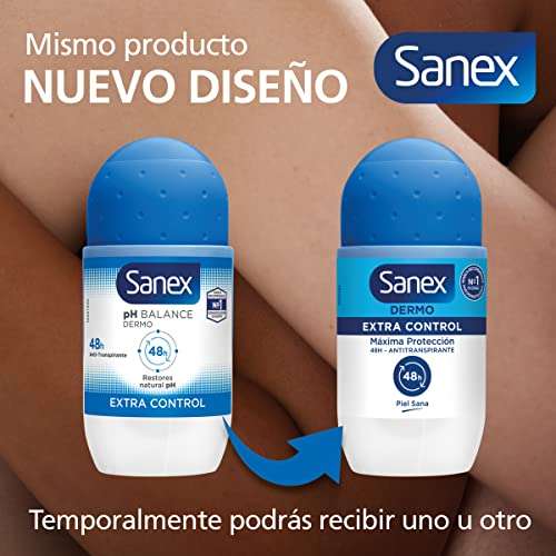 18 unidades Sanex Dermo Extra Control Desodorante Roll-On, 3X Pack 6 Uds x 50 ml( 1,16 unidad)