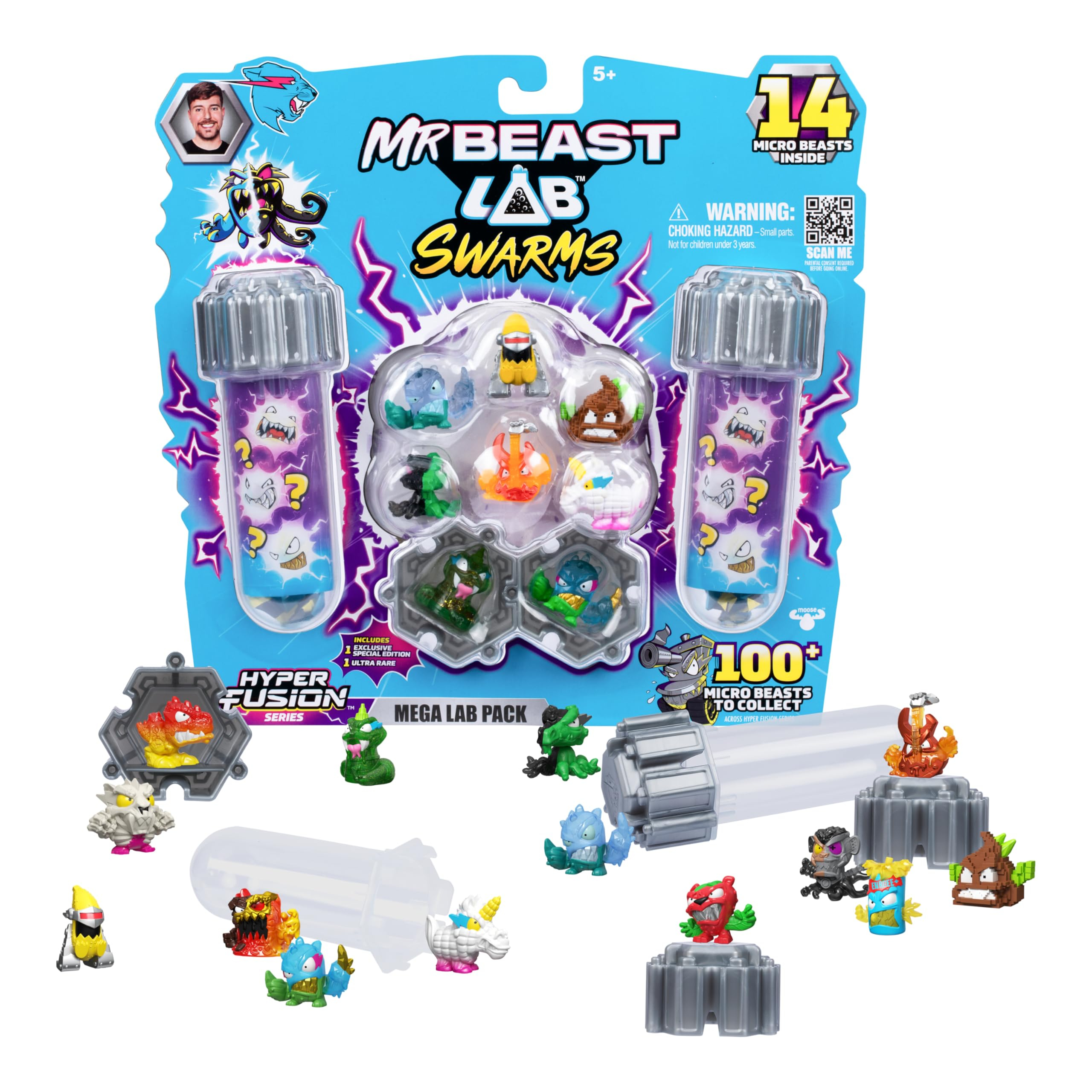 MrBeast Lab Swarms Hyper Fusion - Megapack de 14 Figuras de Colección (Reacondicionado - Como Nuevo)