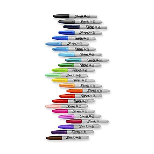 Sharpie - Rotuladores permanentes, punta fina, colores surtidos estándares, paquete de 24