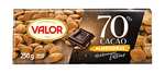 2 Tabletas Chocolate Valor Negro 70% con Almendras Mediterráneas Entera (250 gr x 2)