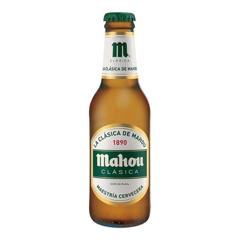 Mahou Clásica Original Cerveza Mahou Dorada Lager, Pack de 24 Botellas x 25 cl, 4,8% Volumen de Alcohol