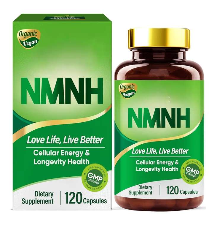 NMNH 1000mg + NAD+ Suplemento Antienvejecimiento Activo, 120 Cápsulas