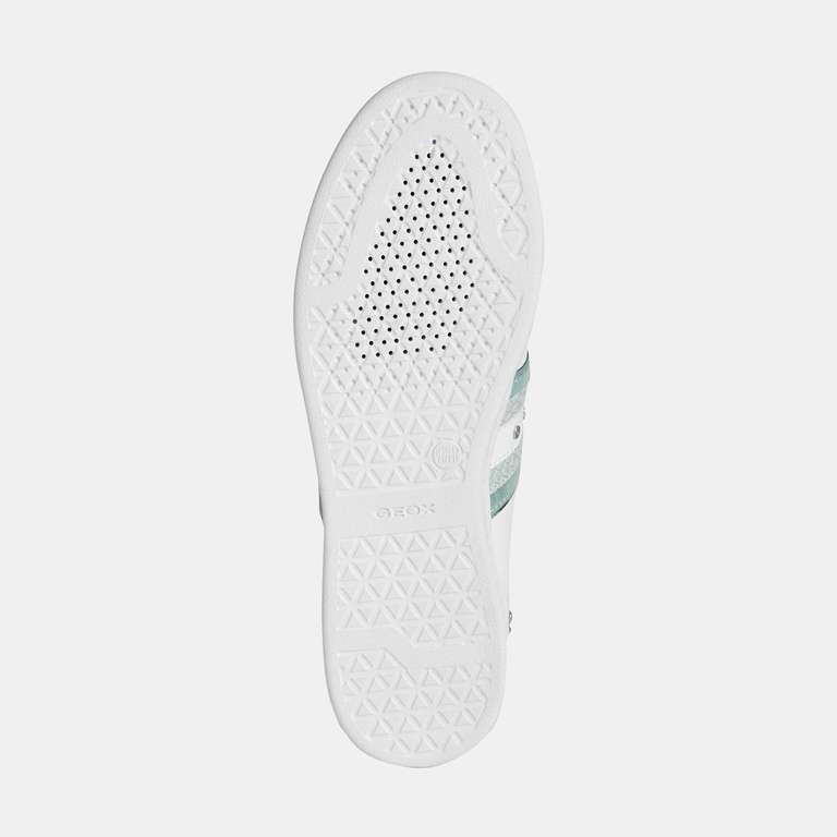 GEOX. Zapatillas Jaysen - cuero - blanco y verde claro