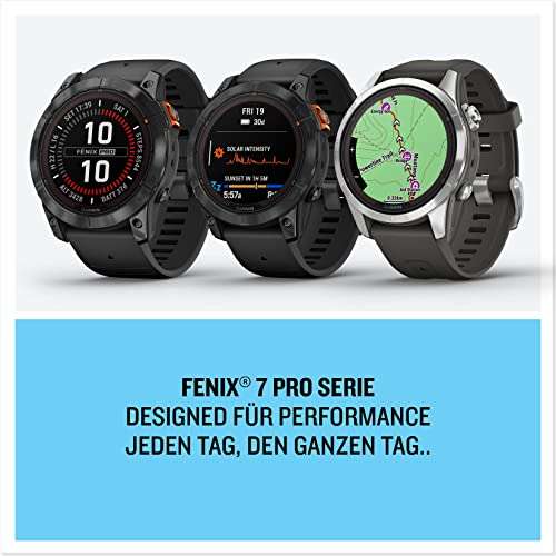 Garmin fēnix 7 Pro Solar, GPS Multideporte con Carga Solar, Linterna LED, frecuencia cardíaca, mapas, música y 37 días batería(cupon)