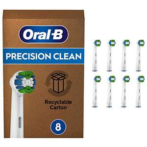 Oral-B Precision Clean Cabezales De Recambio, Pack De 8, Envase Reciclable, Apto para Tamaño Del Buzón