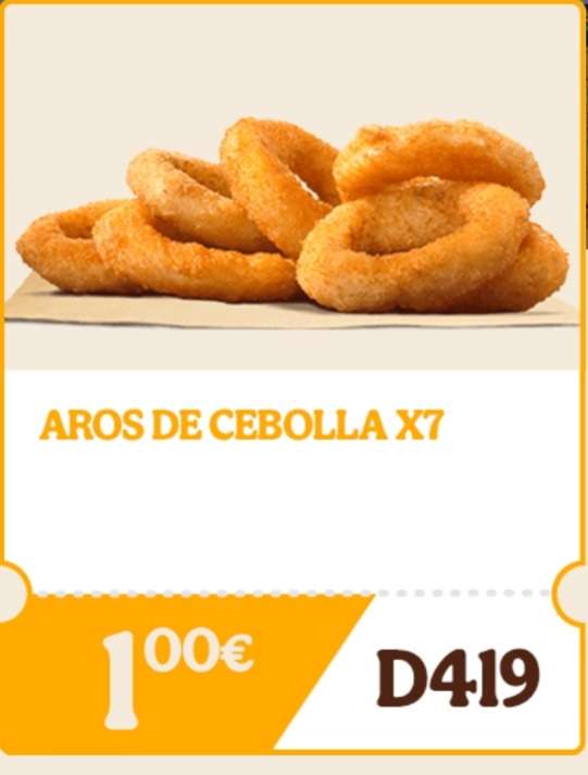 7 aros de cebolla por 1 euro en Burger King