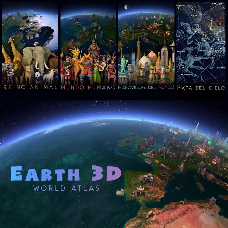 Tierra 3D - Atlas del Mundo: maravillas del mundo, reino animal, vegetal, humano y más [IOS]