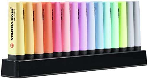 Rotulador stabilo boss fluorescente 70 pastel deskset estuche de 15 unidades colores surtidos