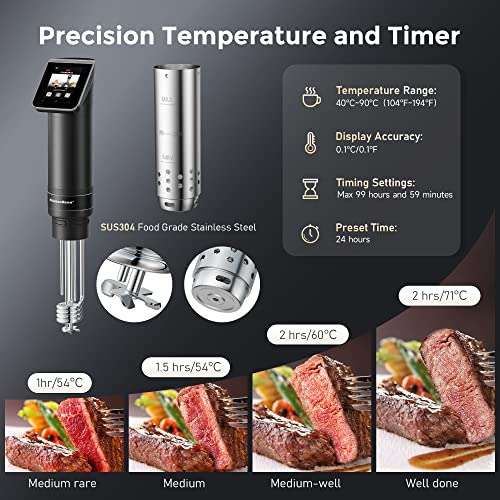 KitchenBoss Wifi Roner Cocina Baja Temperatura: G330 WLAN Sous Vide Roner,  1100w » Chollometro