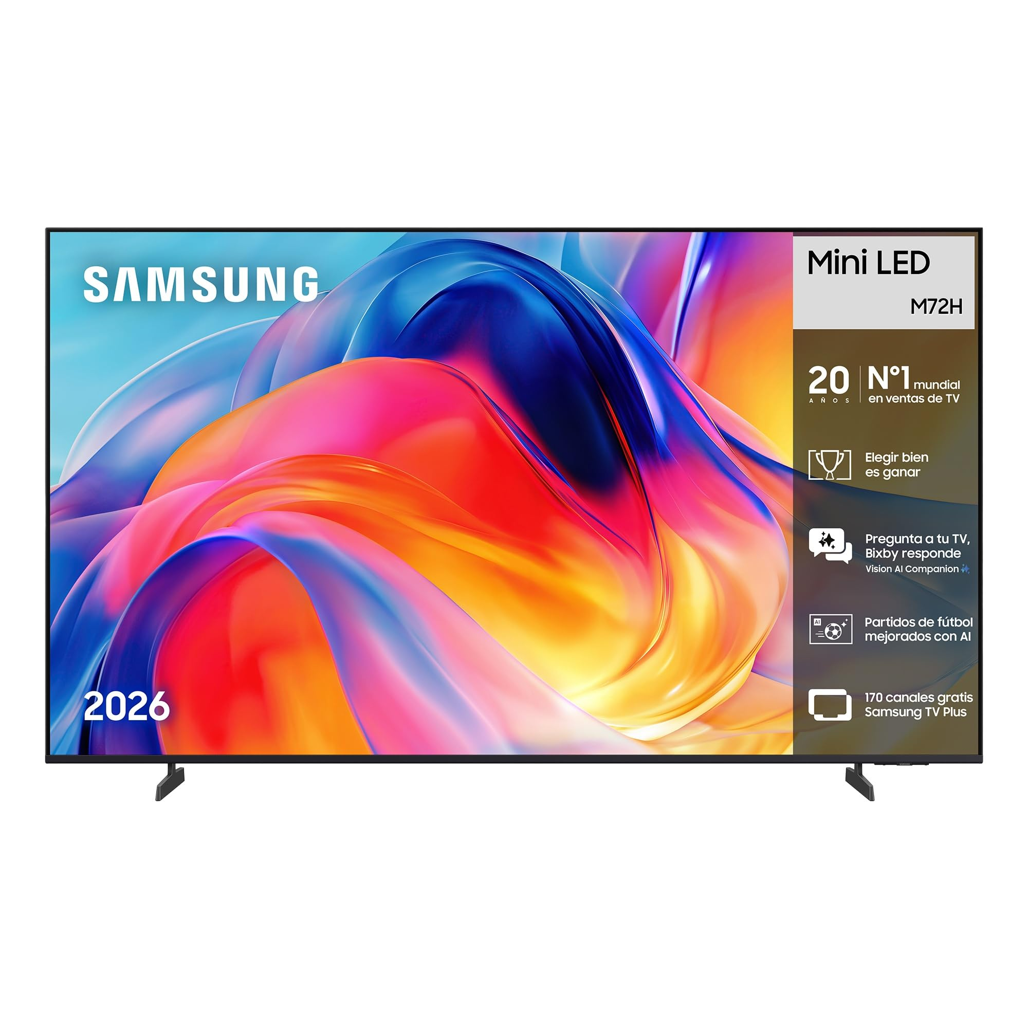 Samsung TV 55 Pulgadas Mini LED M72H 4K Smart TV con Vision AI Companion, Modo AI Football TV Plus