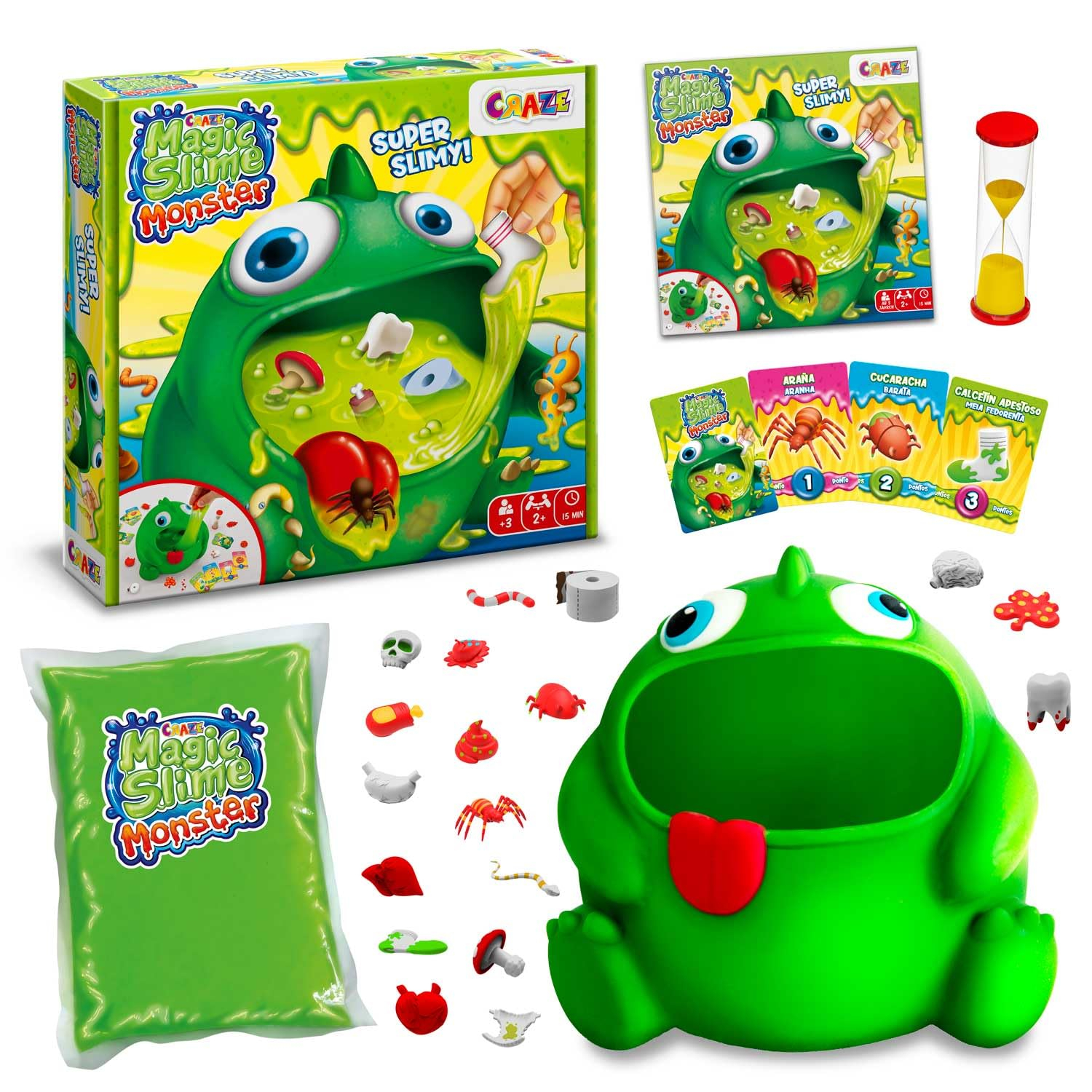 CRAZE Magic Slime Monster – Juego de Mesa con Slime +3 años, 2+ Jugadores