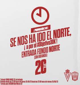 Entrada Futbol para Fondo norte Real Murcia - Eldense (Ahora 3€)