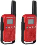 Motorola T42 RED - Walkie Talkie PMR446 de 16 Canales con Alcance de 4 km en Color Rojo (Paquete de 2)