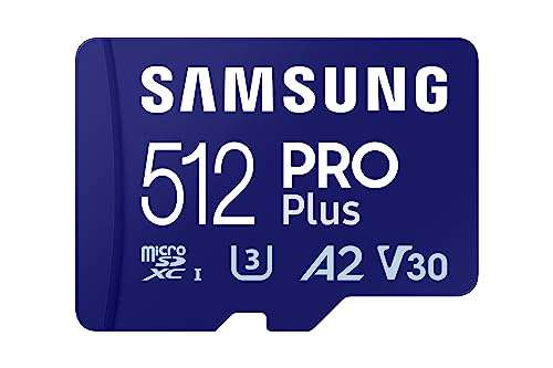 Samsung PRO Plus Tarjeta de memoria MicroSD con Adaptador SD, 512GB