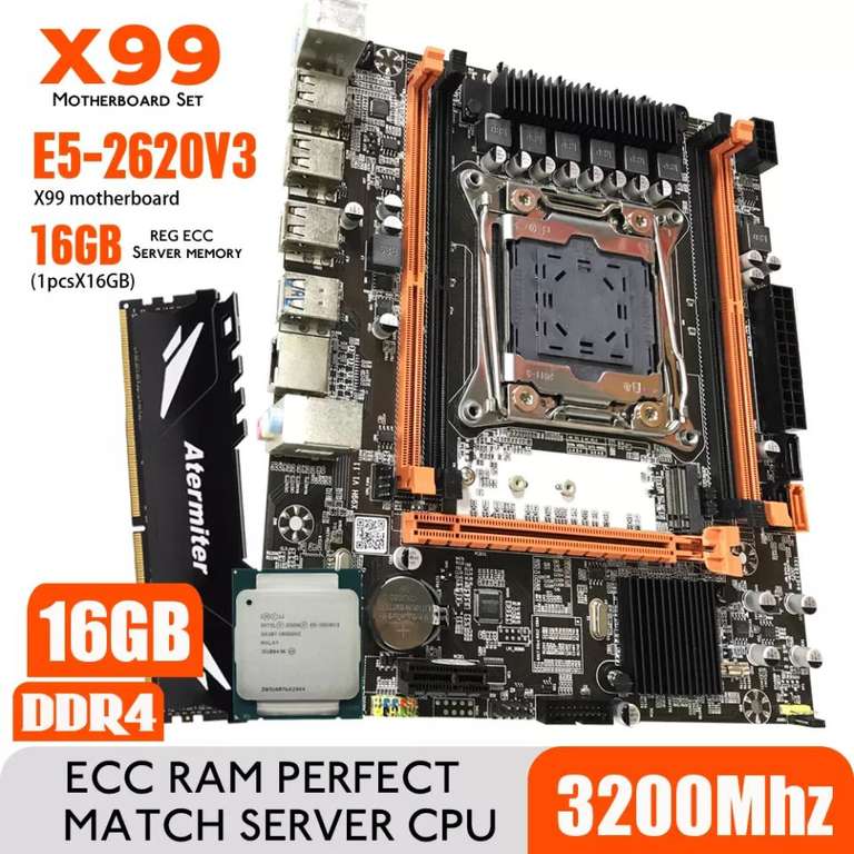 Combo placa X99+ Xeon E5 2620V3+16gb DDR4