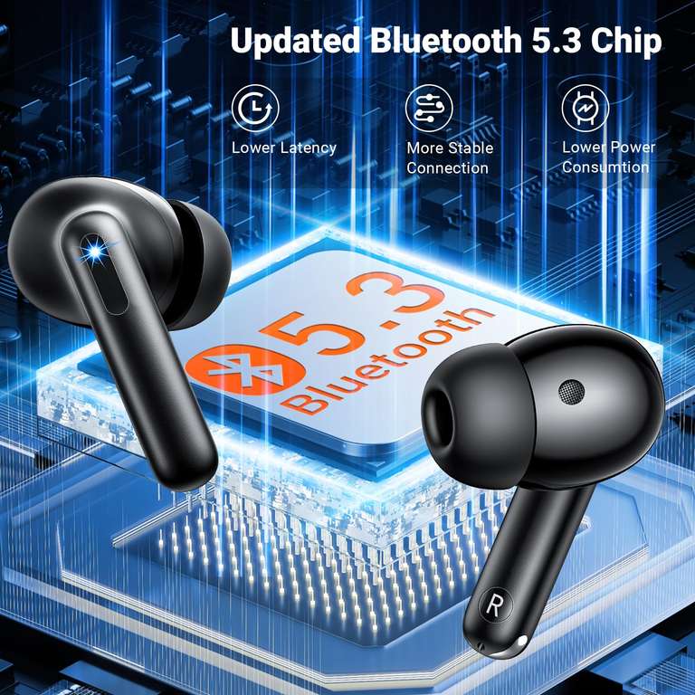 Aoslen Auriculares Inalámbricos Bluetooth 5.3, Cascos Inalambricos Bluetooth HiFi Estéreo