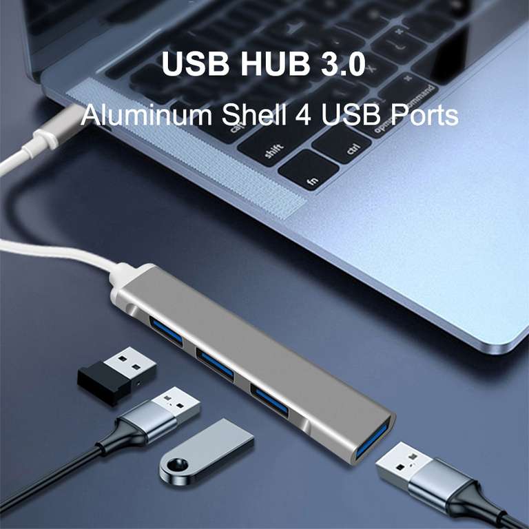 HUB USB tipo C 3,0 con 4 puertos, adaptador divisor OTG para HUAWEI, Xiaomi, Macbook Pro 13, 15, Air Pro, PC, Accesorios de ordenador