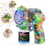 Panamalar Pistola de Burbujas para Niños, Máquina Automática de Pompas de Jabón con luz, 10000+ Burbujas/Min con 130ml