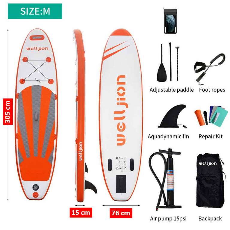 Tabla Paddle Surf Hinchable con accesorios, varias medidas y colores (con cupón bienvenida 129,79€)