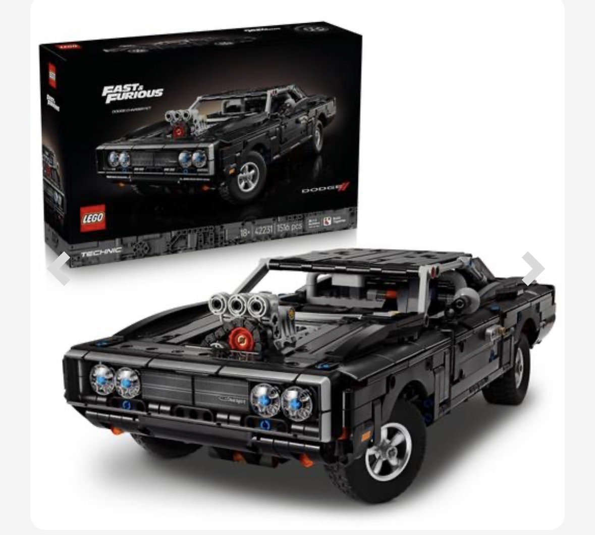 LEGO Technic - Coche Dodge Charger R/T de Fast and Furious - 42231 (96€ al añadirlo a la cesta)