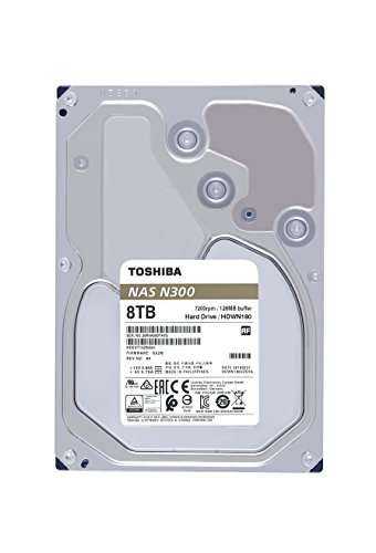 HDD for NAS Toshiba 8TB N300 New Generation – 3.5 Inch SATA HDD Designed for 24/7 NAS Systems (HDWG480UZSVA)
