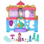 Mattel Disney Princess Minis Castillo de Ariel Casa de muñecas La Sirenita 2 pisos con figura, muebles y accesorios.