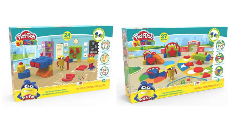 Pack de bloques de actividades letras y números de Play-doh o Set de bloques colores & formas de Play-doh