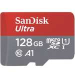 SanDisk 128GB Ultra Tarjeta de Memoria microSDXC con Adaptador SD, hasta 140 MB/s, Rendimiento de apps A1, UHS-I Clase 10, U1