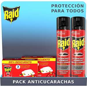 Raid Pack anticucarachas, aerosol para cucarachas y hormigas