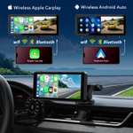 Lamto Estéreo de Coche inalámbrico para Apple Carplay Android Auto Cámara de Marcha atrás Portátil 6.86" Pantalla táctil Car Play