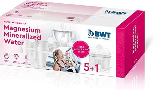 BWT - Pack 5+1 Filtros con magnesio - Mejora el sistema inmunológico, reduce la cal, el cloro, las impurezas del agua y mejora el sabor