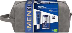 NIVEA MEN Hyaluron Pack Set Regalo Rutina Cuidado Facial Antiedad Hombre, pack con crema antiedad (1 x 50 ml) y contorno ojos (1 x 15 ml)
