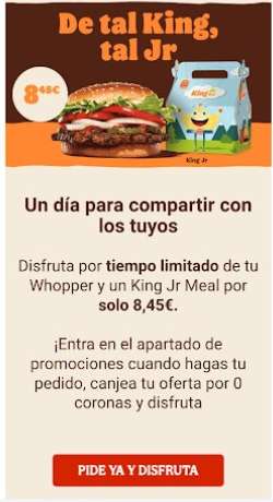 WHOPPER + KING JR MEAL | CUENTAS SELECCIONADAS