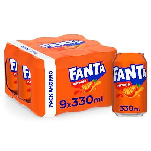 4 x Pack 9 Fanta Naranja - Refresco bajo en calorías 330ml [Total 36 latas. Unidad 0'42€] También Limón en descripción