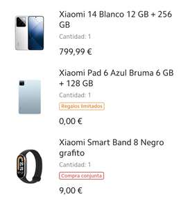 Xiaomi 14 (12Gb 256 Gb) + Xiaomi Pad 6 + Xiaomi Band 8 *ESTUDIANTES [519€ con Mi Points]