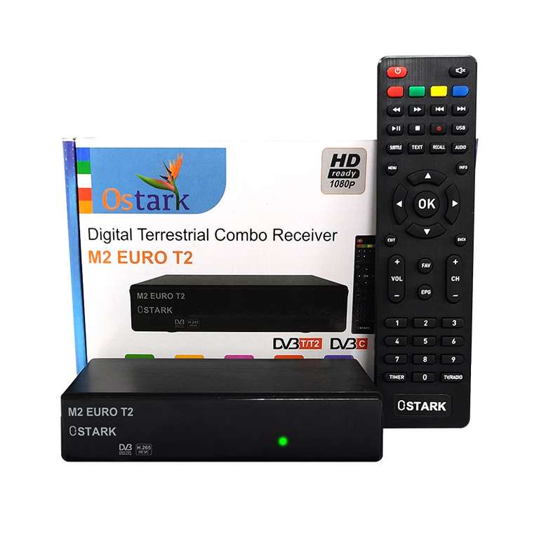 Ostark M2 EURO HD OUT T2 TDT2 Receptor terrestre, DVB-C, DVB-T2, HVEC