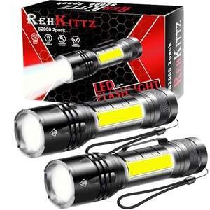 Pack x2 Linternas LED con luz de trabajo COB