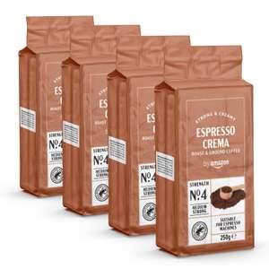 Paquete de 4 Café molido Natural Espresso Crema (también intenso), 250 g (1kg.) Compra recurrente