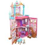 KidKraft Princesas Disney Casa de muñecas de Madera Dance & Dream Castle para muñecas de 30 cm con Muebles y Accesorios incluidos
