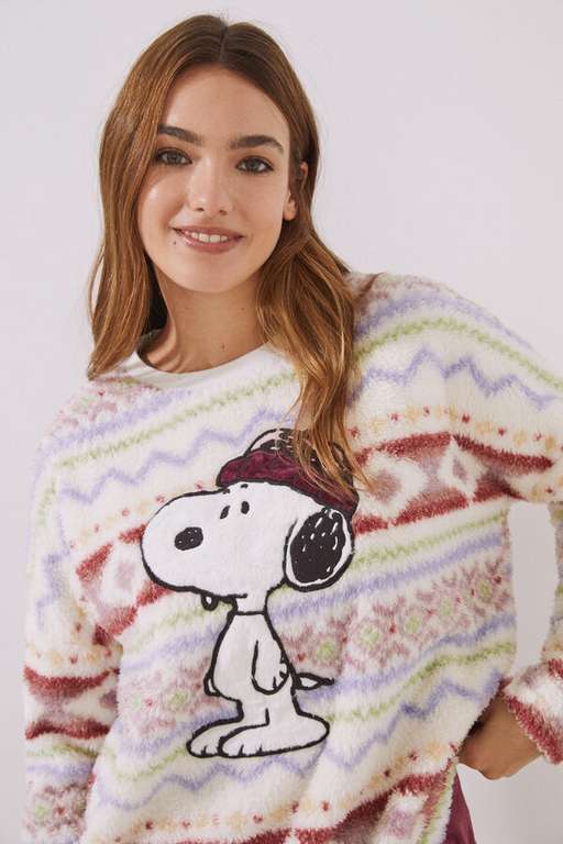 WOMEN'SECRET- Pijama invierno polar Snoopy cenefa