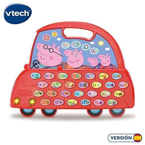VTech - El Coche Alfabeto de Peppa Pig, Juguete niños +3 años, aprende el abecedario, mismo precio Eci