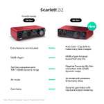 Interfaz de audio USB Scarlett 2i2 3.ª gen. de Focusrite para grabar, componer, retransmitir y emitir pódcast