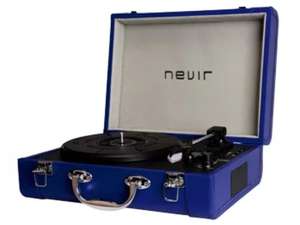 Tocadiscos - Nevir NVR804 Vintage, Azul, MP3.