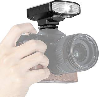 Flash Fotográfico Speedlite Mini con Zapata Estándar Control Óptico S1 S2-22 Niveles Potencia Compatible Canon Nikon Sony Fuji Negro