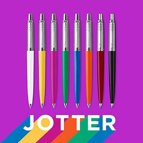Parker Jotter Originals Colección de bolígrafos, acabado clásico blanco, punta mediana, tinta azul, una unidad