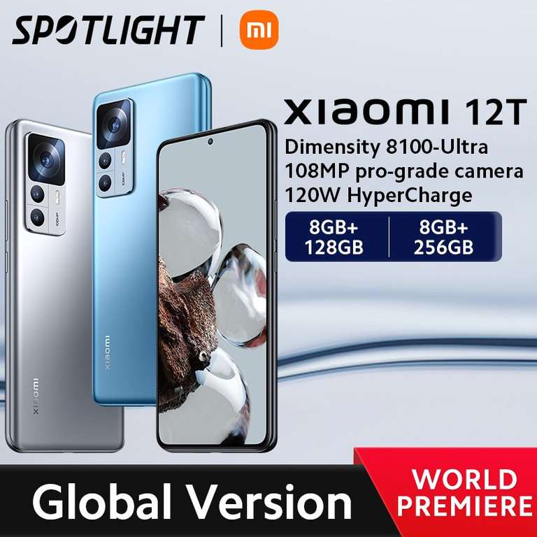 Xiaomi 12T Versión global 8+128GB / Versión 256GB 423€
